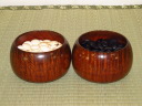 日本産本蛤（日向スワブテ）碁石２８号/花梨碁笥付